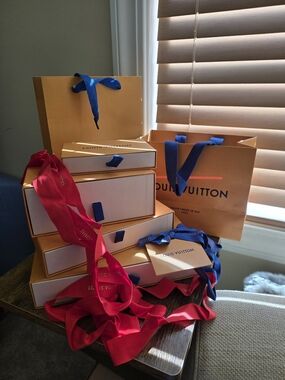 Louis Vuitton Gift Boxes, Bags, Ribbons Bundle
